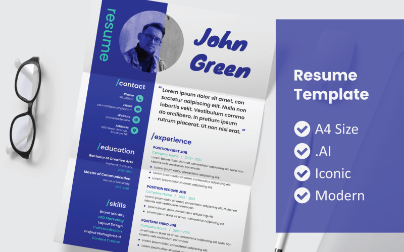 Stylish Purple Printable Resume Template
