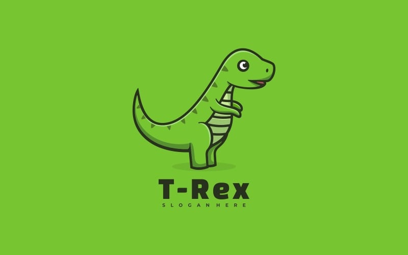 Modèle de logo de dessin animé T-Rex