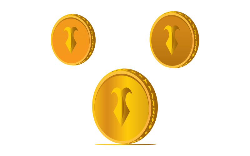 Modèle de logo de pièce de couleur dorée