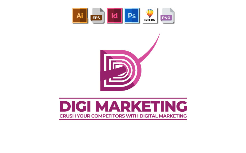 Modelo de logotipo de marketing digital | Perfeito para marketing digital e uso pessoal