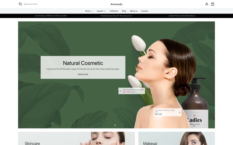 Armando - Tema Shopify de Beleza e Cosméticos