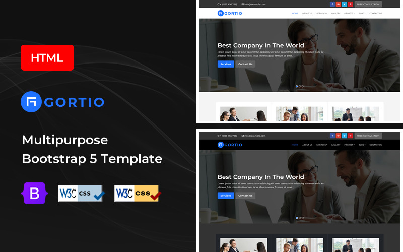 Gortio - Mehrzweck-HTML5-Website-Vorlage