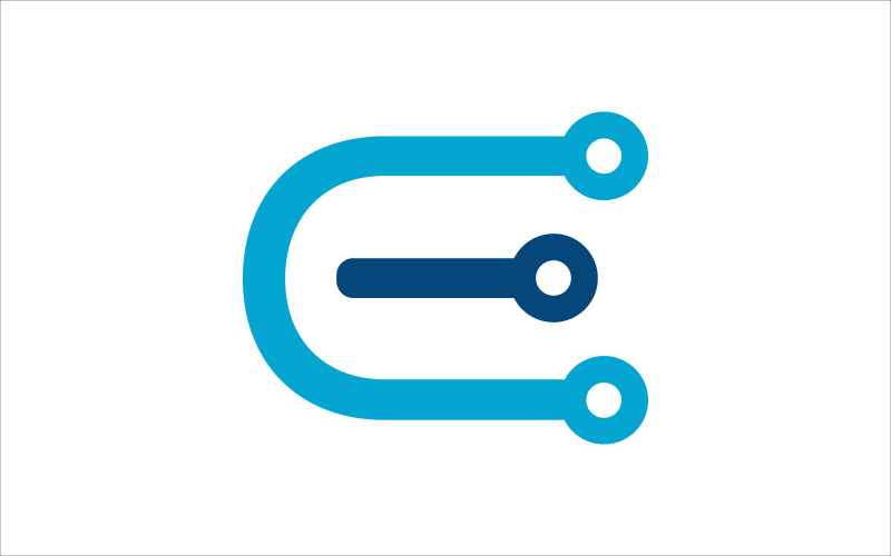 Letter E technology vector template
