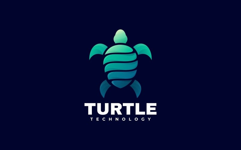 Szablon logo gradientu żółwia