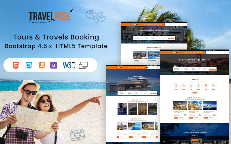 TravelRide - Plantilla de sitio web HTML para reservas de viajes y excursiones