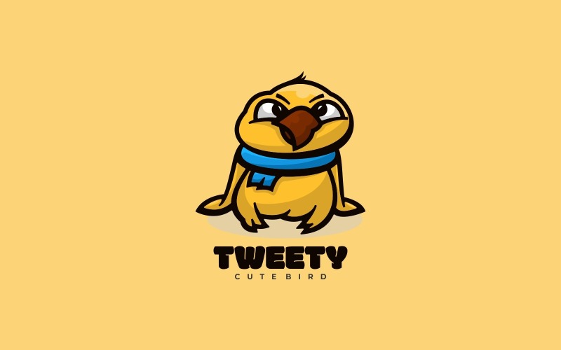 Tweety fågel maskot tecknad logotyp