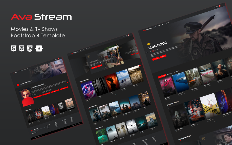 Ava Stream Movies TV Shows Bootstrap 4 Website Template