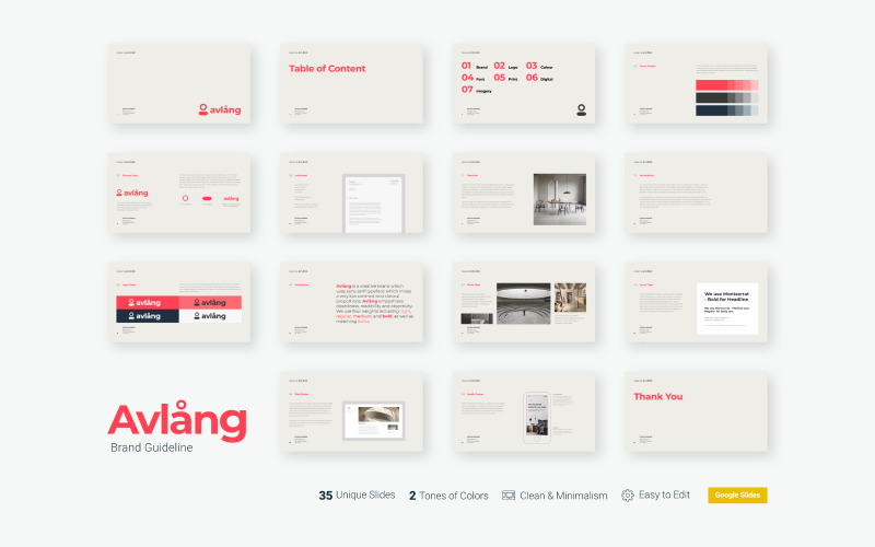 Avlang – Präsentation der Markenrichtlinien – Google Präsentationen-Vorlage