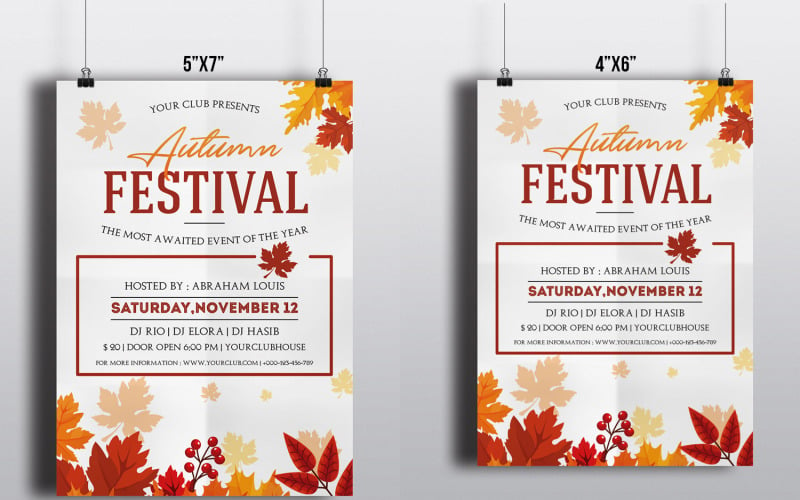 Fall Autumn Festival Flyer Corporate Identity Template