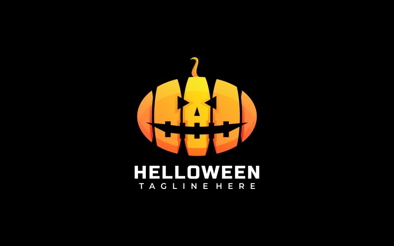 Logotipo de color degradado de Halloween