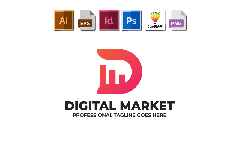 Mall för digital marknadsföringslogotyp | Perfekt för digital marknadsföringsbyrå - SEO och personlig användning