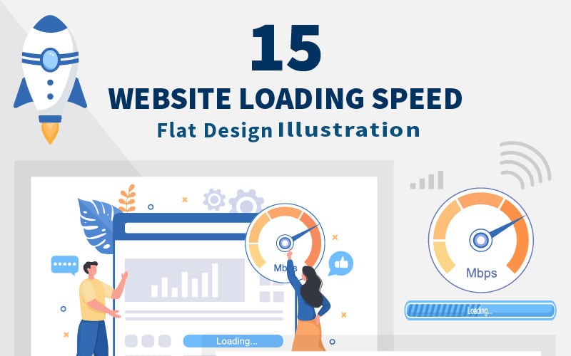 15 Website Loading Speed Optimization Vector Illustration