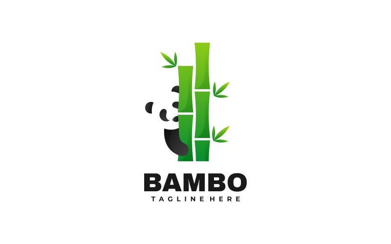 熊猫竹渐变标志