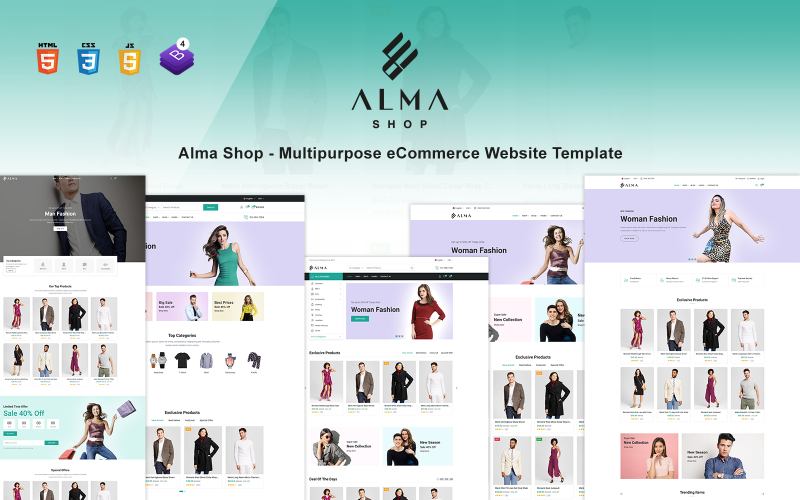 Alma Shop - Šablona webových stránek pro víceúčelový elektronický obchod