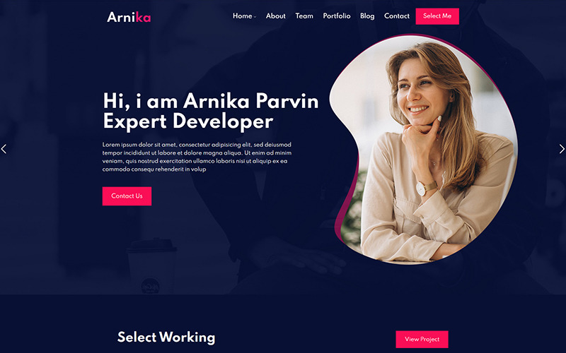 Arnika - Modelo de site pessoal criativo responsivo
