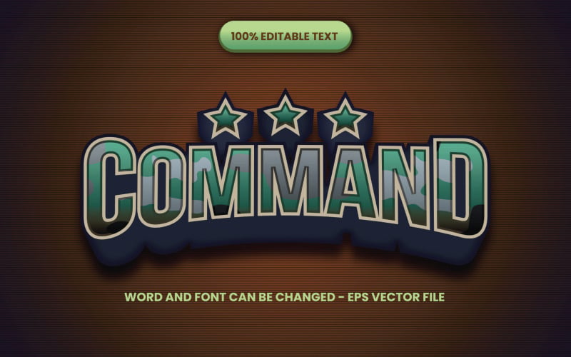 Command Army Editable Text Effect Illustration