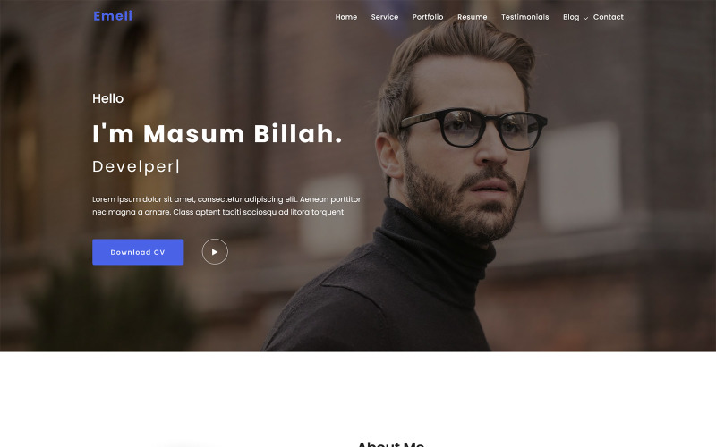 Emeli - Thème WordPress pour CV et portfolio personnel