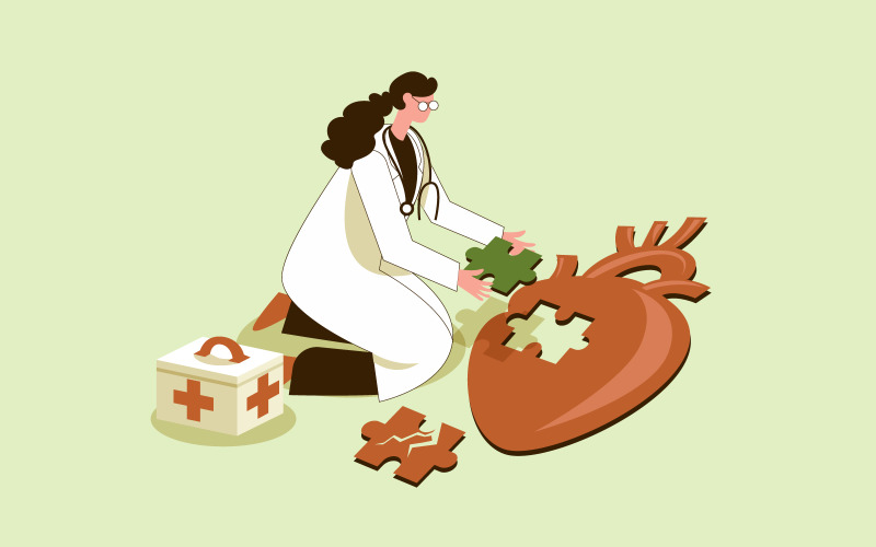 Herz Arzt Illustration Konzept Vektor
