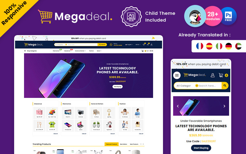 Megadeal – Elektronik Çok Amaçlı Prestashop Mağazası
