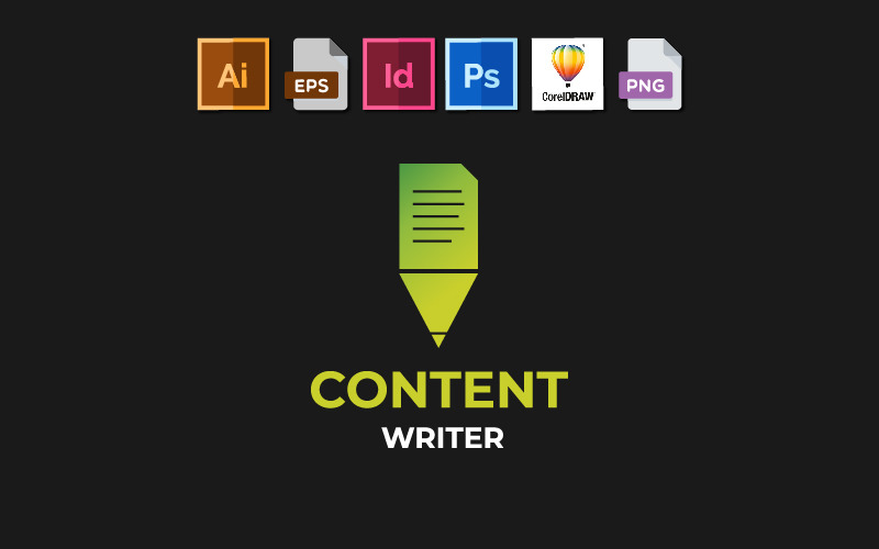 Modèle de logo de rédacteur de contenu