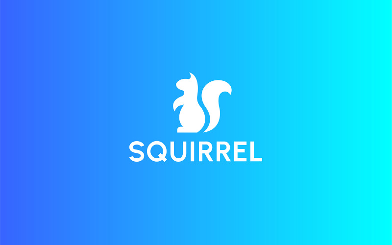 Modello gratuito di logo sfumato blu scoiattolo