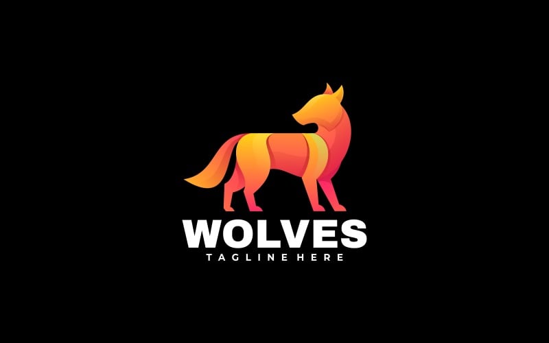 Wolves Gradient Logo Template