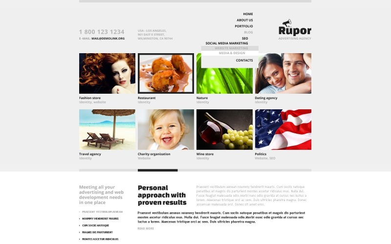 Безкоштовний веб -сайт рекламного агентства WordPress