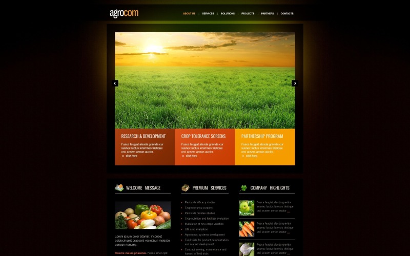 Darmowa strona internetowa WordPress na temat rolnictwa