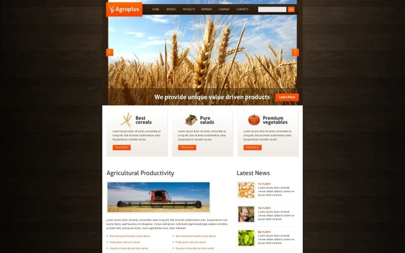 Free WordPress Template for Agriculture Online business