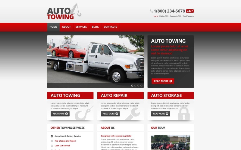 Gratis auto-slepende autoreparatie WordPress-thema