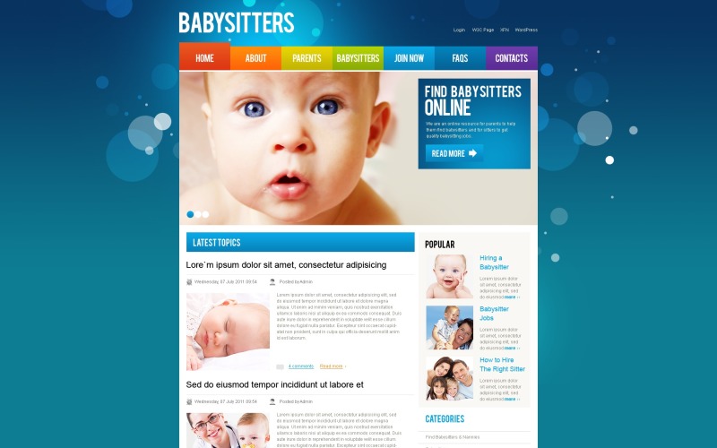 Gratis WordPress barnvakt webbplats
