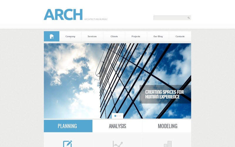 Gratis WordPress-sjabloon voor promotie van architectuurservices