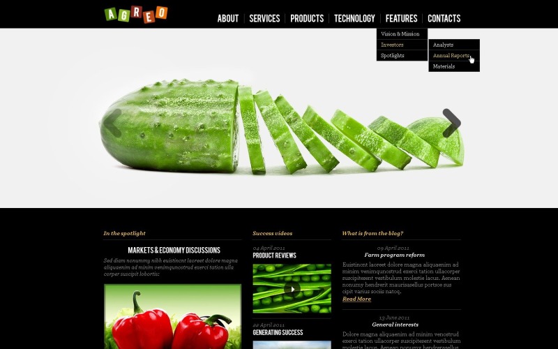 Gratis WordPress -tema för jordbruk online -företag