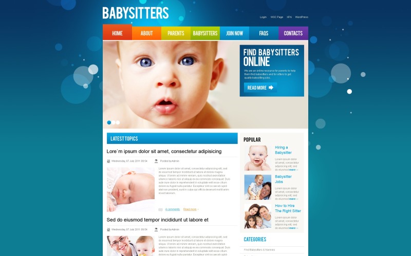 Ingyenes WordPress Babysitter webhely