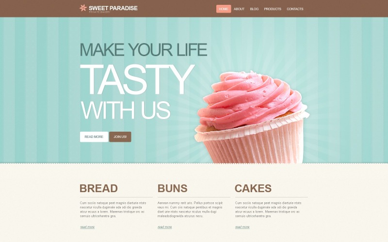 Ingyenes WordPress pékséget népszerűsítő sablon
