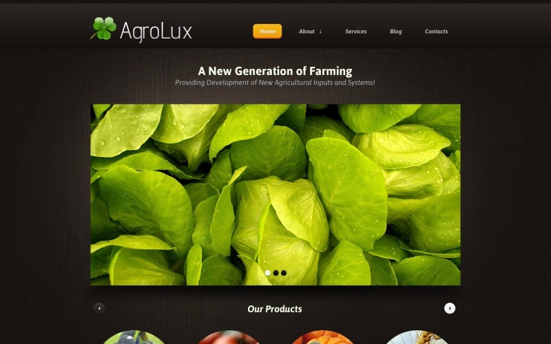 Página de tema WordPress grátis para agricultura