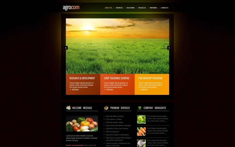 Sitio web gratuito de WordPress sobre agricultura
