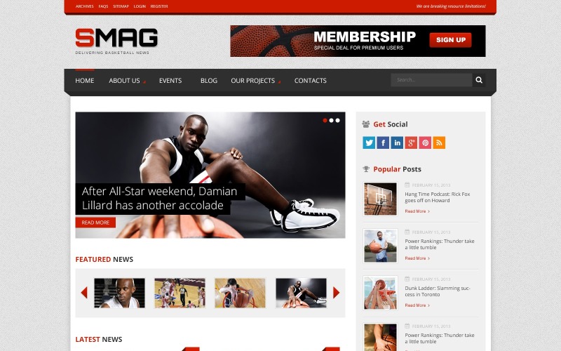 Thème WordPress gratuit pour blog de basket-ball