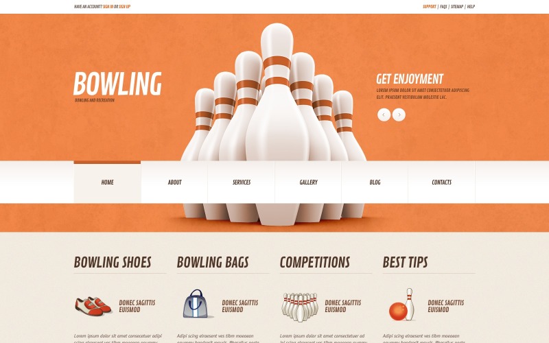 Zdarma téma WordPress reagující na bowling