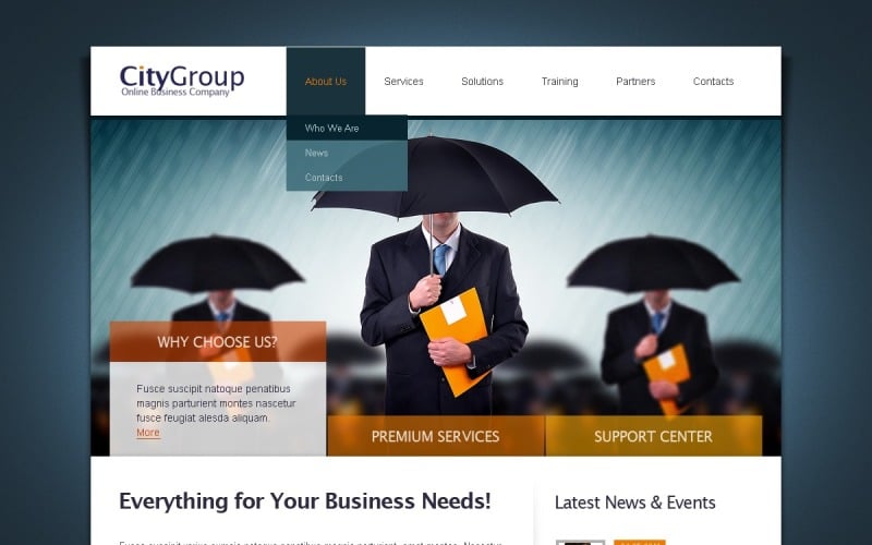 Free Business & Services WordPress Template Solution