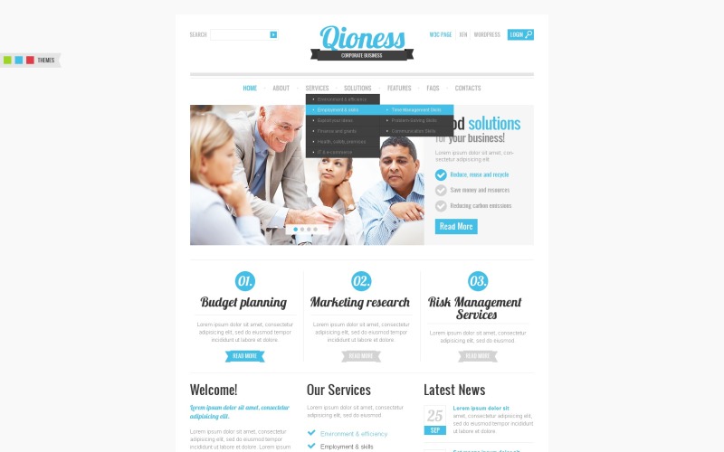 Gratis WordPress -tema för företag och tjänster