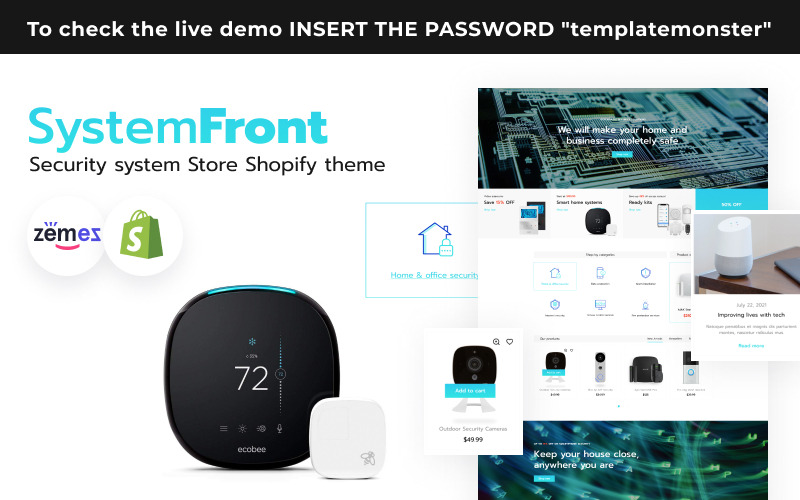 SystemFront - Beveiligingssysteem, Shopify Slotenmaker-thema