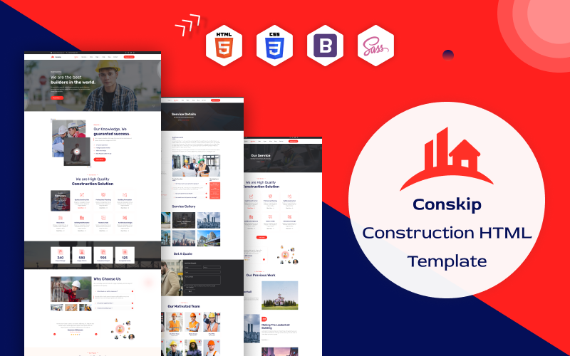 Conskip - Modelo HTML5 de construção e renovação