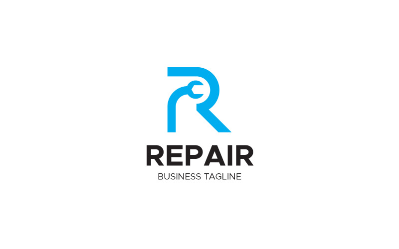 Modelo de design de logotipo para oficina de reparos da letra R
