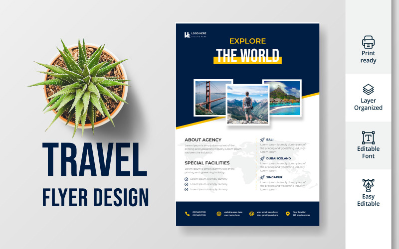 Travel Agency A4 Flyer Design