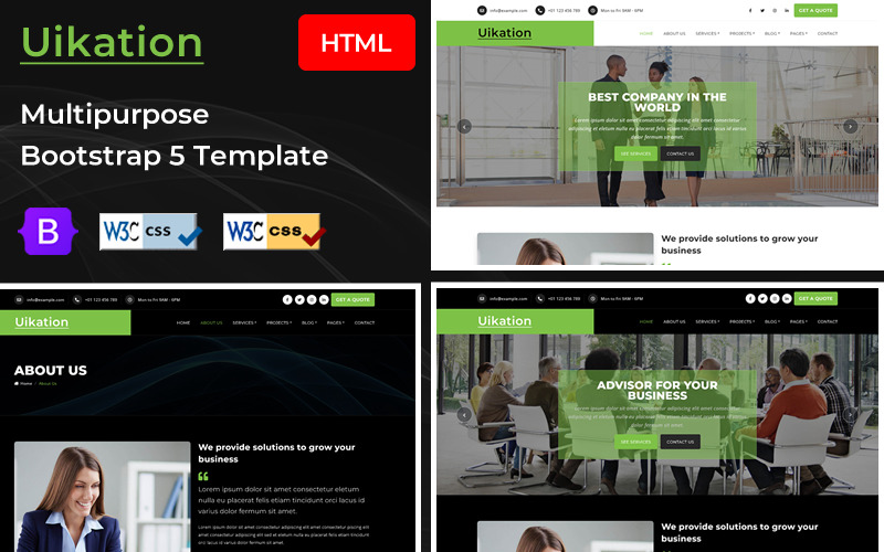 Uikation - Víceúčelová šablona webových stránek HTML5