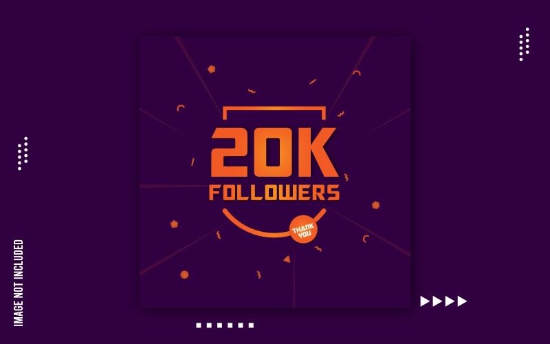 Banner di vettore di celebrazione dei follower di Instagram