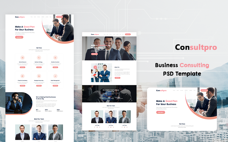 Consultpro - šablona PSD pro obchodní poradenství