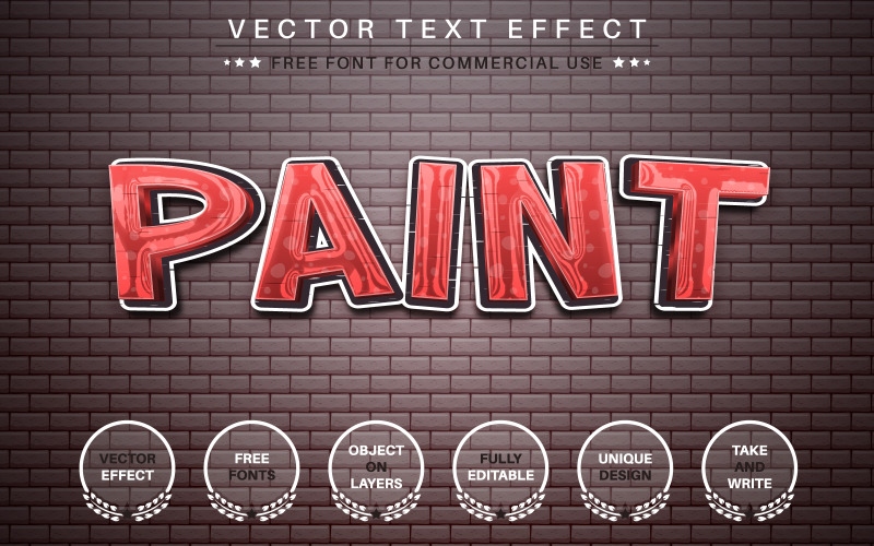 Graffiti Brick - Bewerkbaar teksteffect, lettertype, grafische illustratie