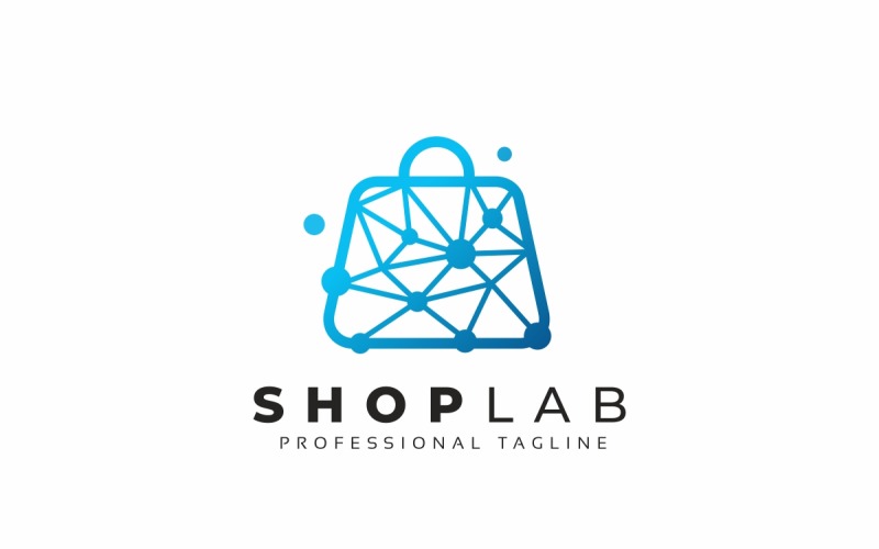 Plantilla de logotipo de Shop Lab Atom
